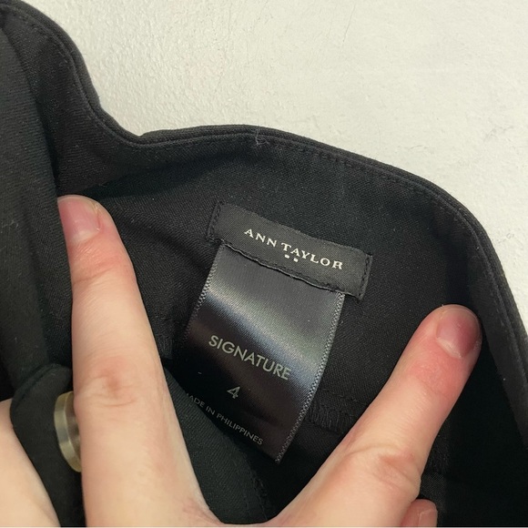 ANN TAYLOR Factory Signature Trouser Pants Black Pleat Pleated Work Dress Pants - Picture 6 of 14